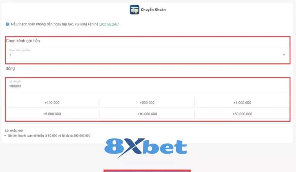 Hướng dẫn chi tiết quy trình nạp tiền 8xbet an toàn cho thành viên